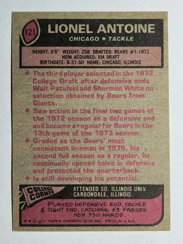 1977 Topps #121 Lionel Antoine RC (EX)