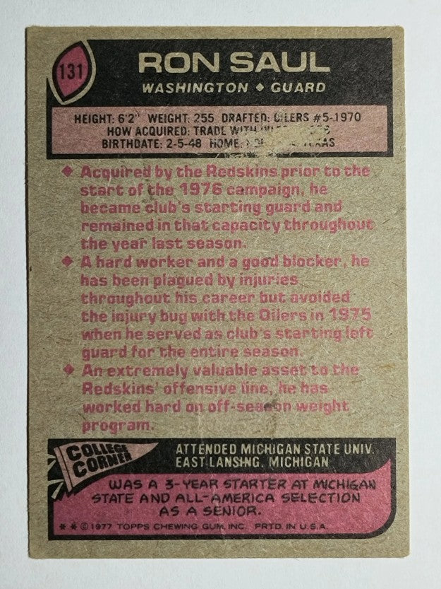 1977 Topps #131 Ron Saul (POOR)