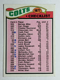 1977 Topps #202 Baltimore Colts/Team Checklist (VG)