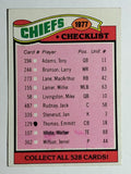 1977 Topps #212 Kansas City Chiefs/Team Checklist (VG)