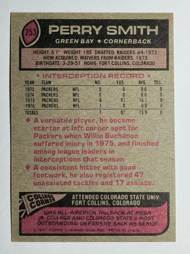 1977 Topps #253 Perry Smith (VGEX)