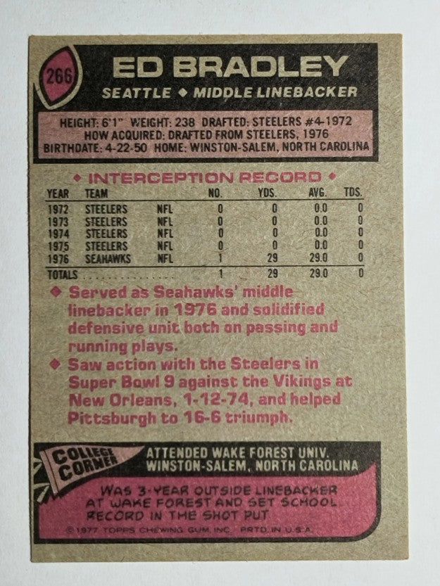 1977 Topps #266 Ed Bradley (EX)