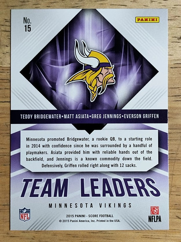 2015 Score Team Leaders #15 Griffen/Greg Jennings/Matt Asiata/Teddy Bridgewater
