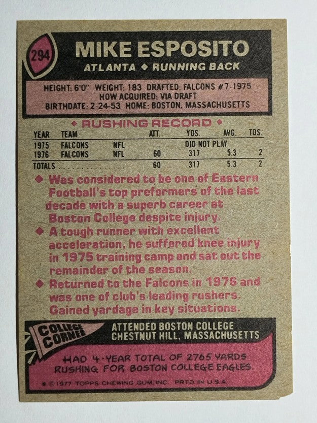 1977 Topps #294 Mike Esposito RC (GOOD)