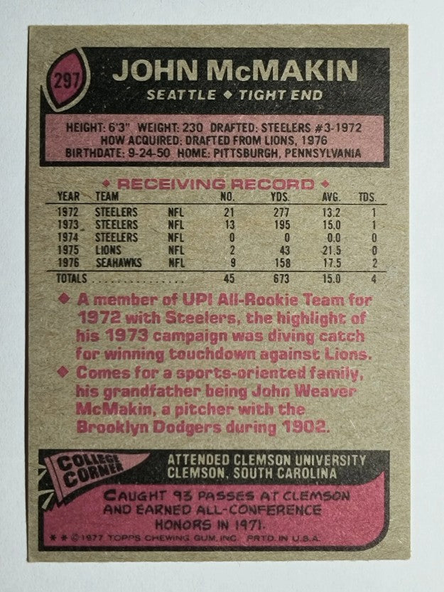 1977 Topps #297 John McMakin (VG)