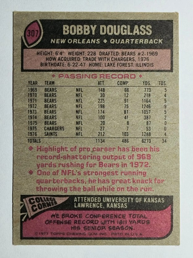 1977 Topps #307 Bobby Douglass (GOOD)