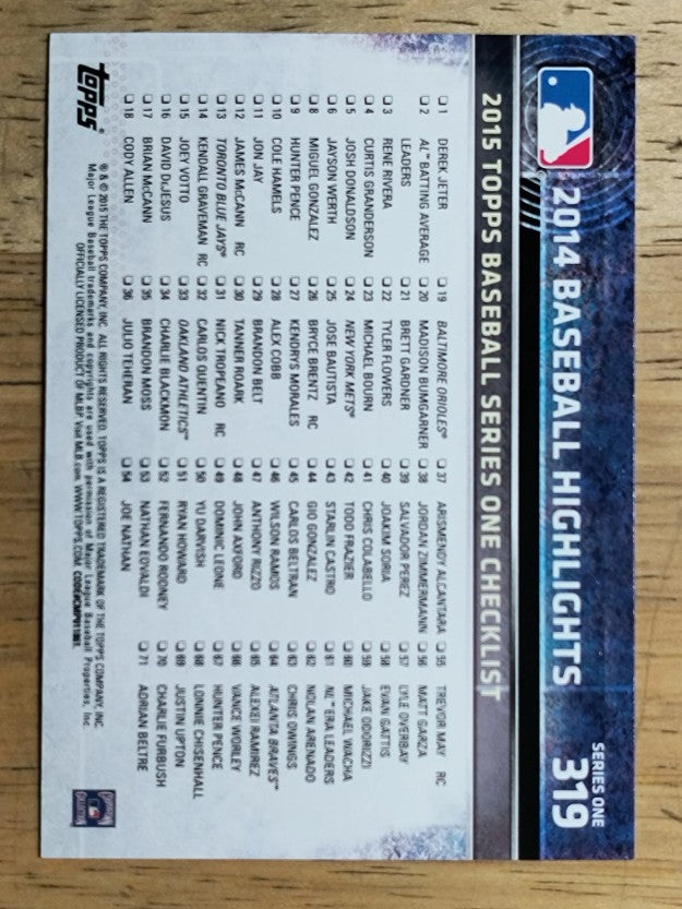 2015 Topps #319 Derek Jeter BH