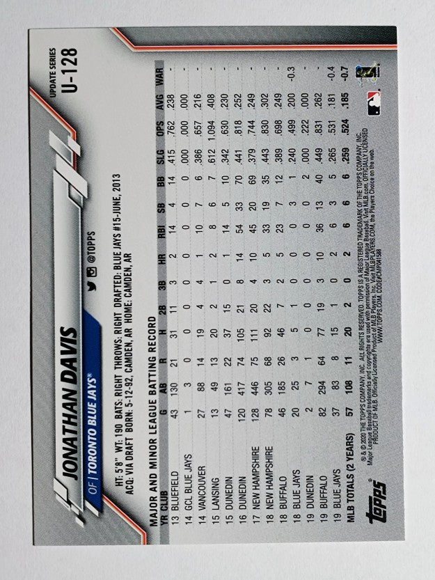 2020 Topps Update #U128 Jonathan Davis