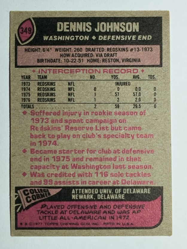 1977 Topps #349 Dennis Johnson (EX)