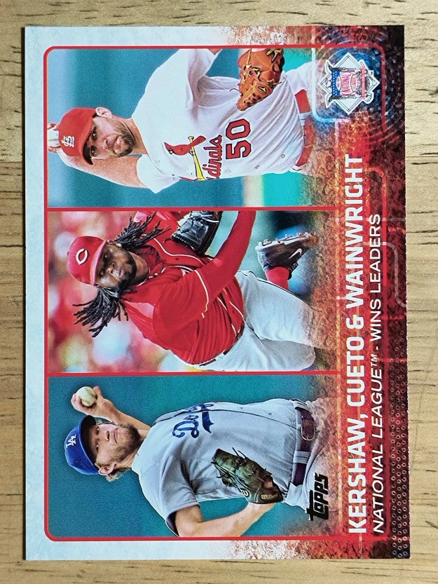2015 Topps #85 Adam Wainwright/Johnny Cueto/Clayton Kershaw LL