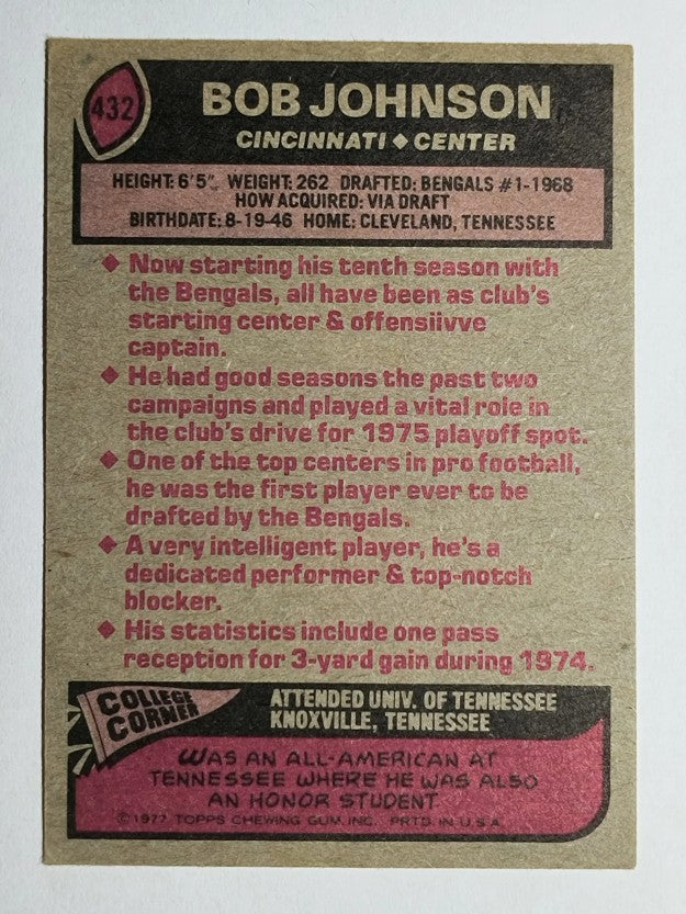 1977 Topps #432 Bob Johnson (EX)