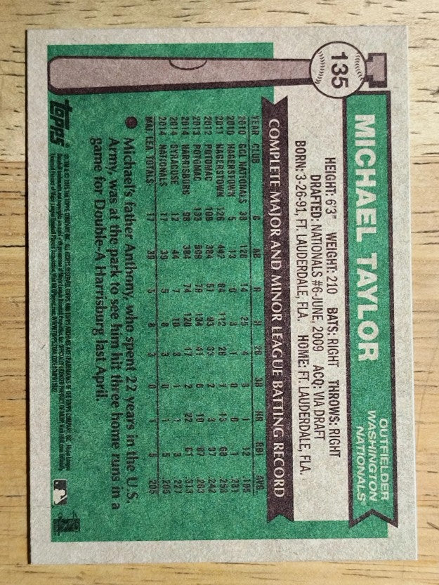 2015 Topps Archives #135 Michael Taylor RC
