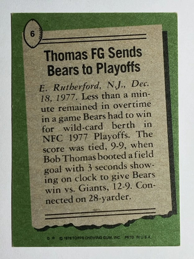 1978 Topps #6 Bob Thomas HL (EX)