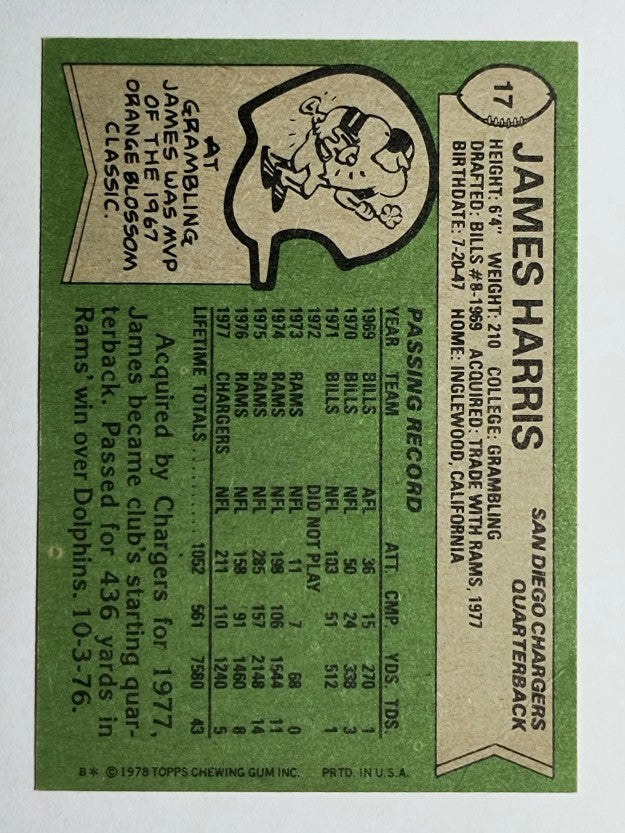1978 Topps #17 James Harris (VG)