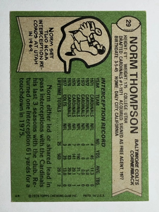 1978 Topps #29 Norm Thompson (EXMT)