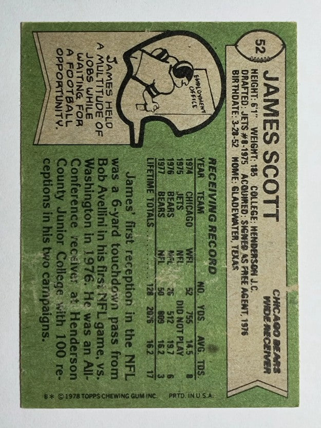 1978 Topps #52 James Scott (GOOD)