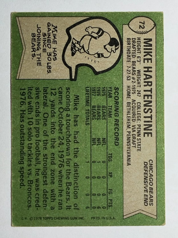 1978 Topps #72 Mike Hartenstine (EX)