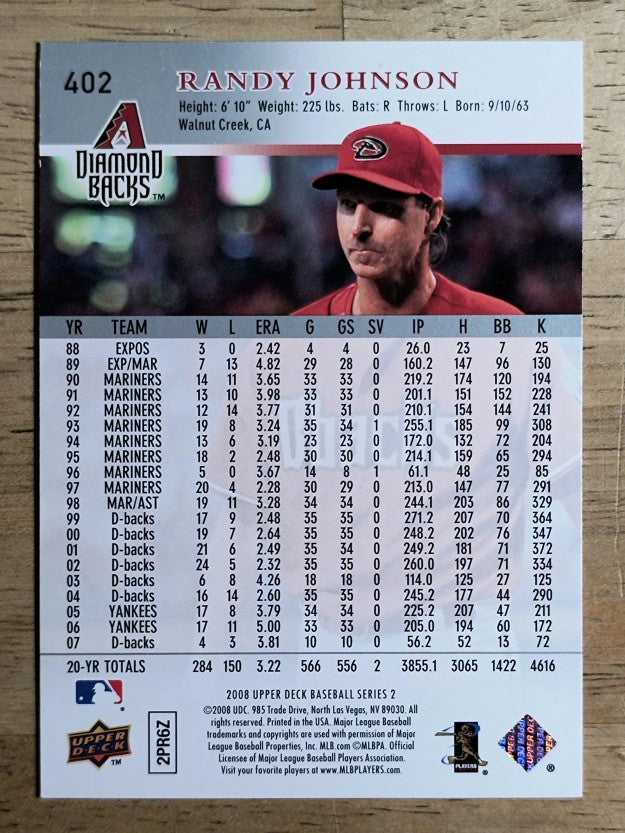 2008 Upper Deck #402 Randy Johnson