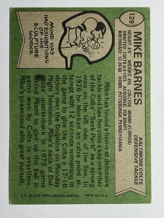 1978 Topps #129 Mike Barnes (VGEX)