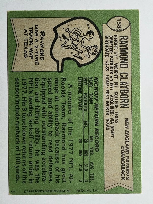 1978 Topps #158 Raymond Clayborn RC (EX)