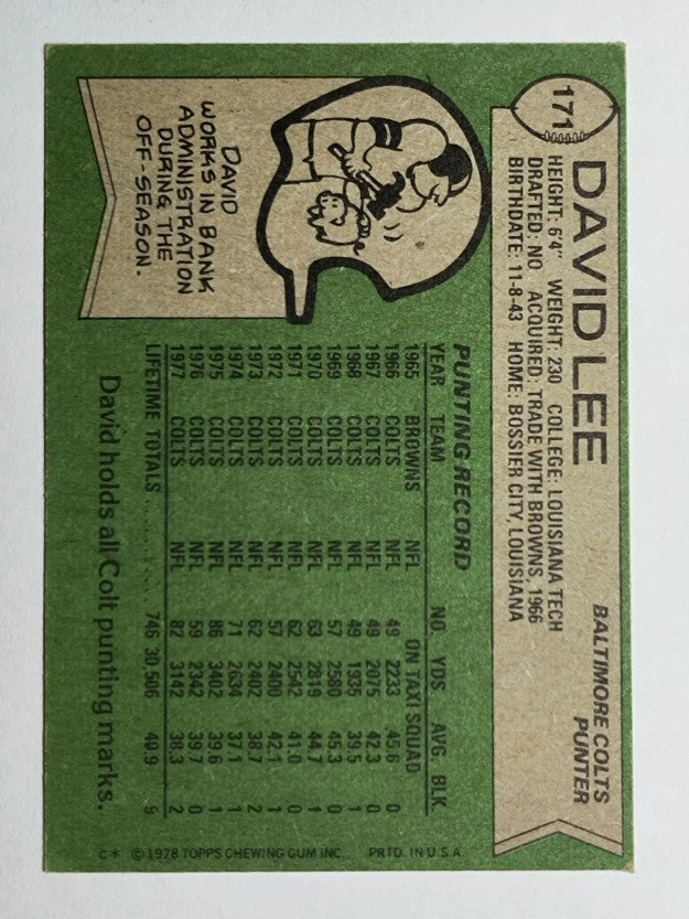 1978 Topps #171 David Lee (EX)