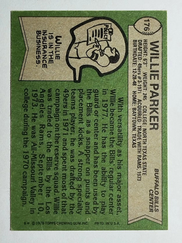 1978 Topps #176 Willie Parker RC (VGEX)