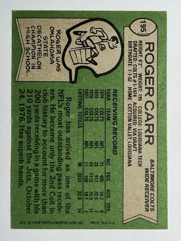 1978 Topps #195 Roger Carr (EXMT)