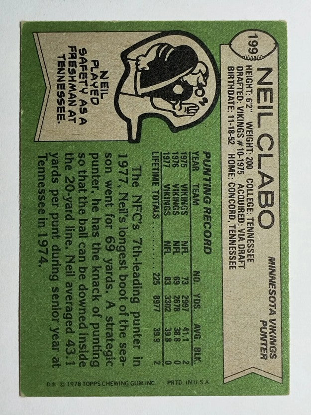 1978 Topps #199 Neil Clabo (EX)