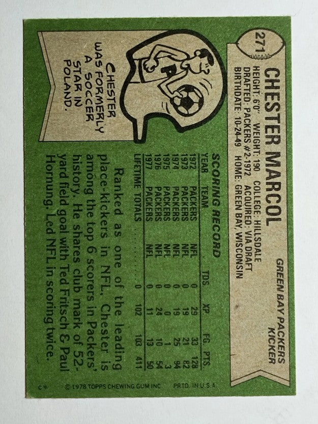 1978 Topps #271 Chester Marcol (EX)