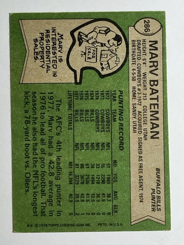 1978 Topps #286 Marv Bateman (VG)