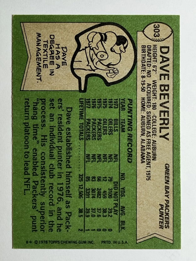 1978 Topps #303 Dave Beverly (EXMT)