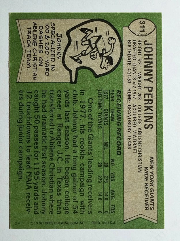 1978 Topps #311 Johnny Perkins RC (EXMT)