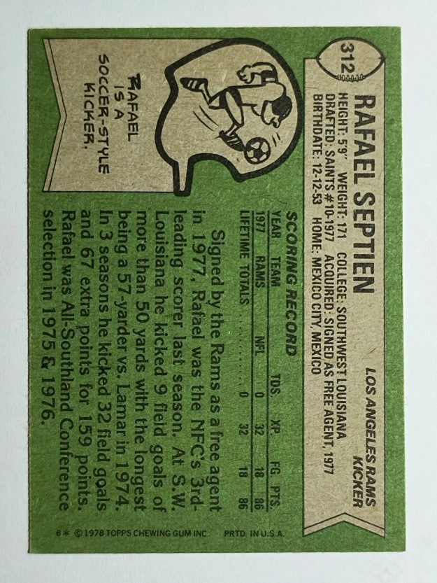 1978 Topps #312 Rafael Septien RC (EXMT)