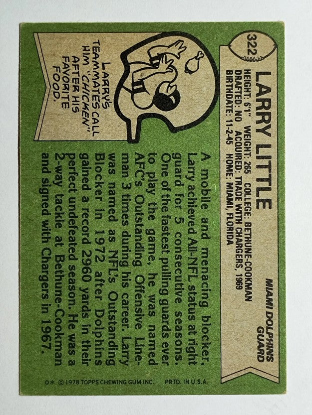 1978 Topps #322 Larry Little (VGEX)