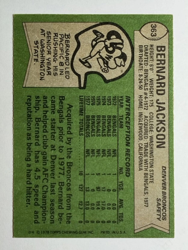 1978 Topps #363 Bernard Jackson (EXMT)