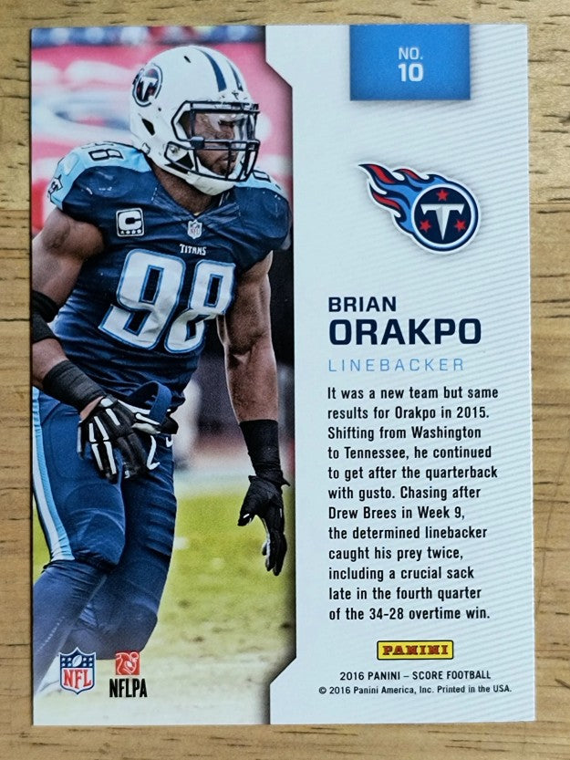 2016 Score Sack Attack #10 Brian Orakpo