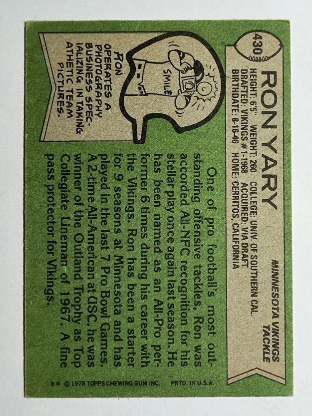 1978 Topps #430 Ron Yary (VGEX)