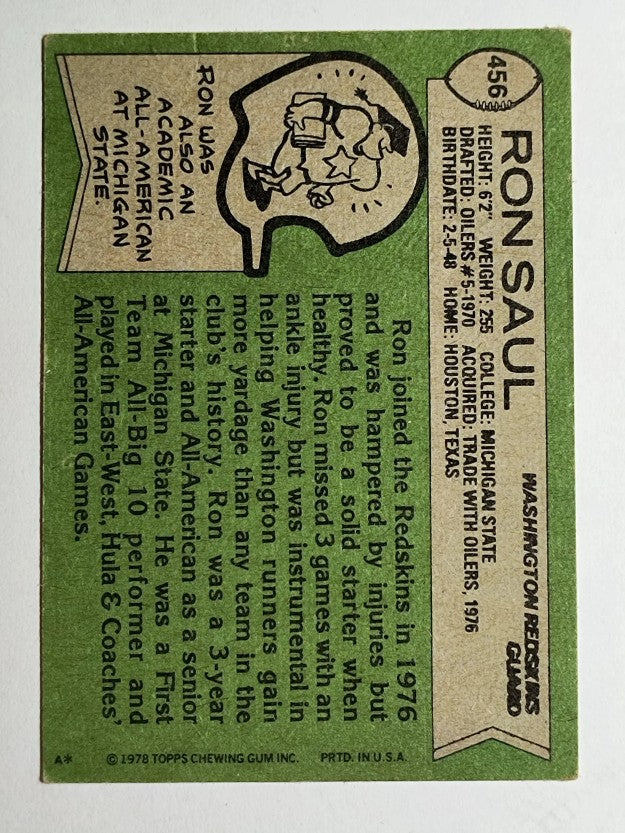 1978 Topps #456 Ron Saul (VG)