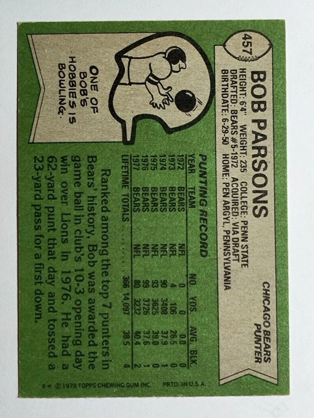 1978 Topps #457 Bob Parsons (VG)