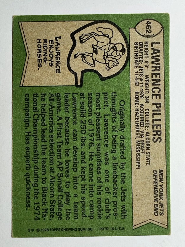 1978 Topps #462 Lawrence Pillers (VGEX)