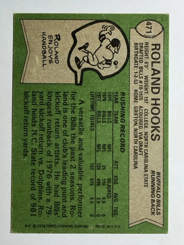 1978 Topps #471 Roland Hooks RC (EX)