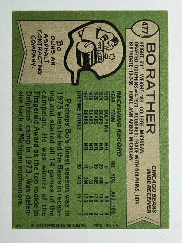 1978 Topps #477 Bo Rather (EXMT)