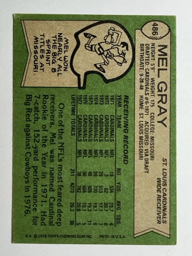 1978 Topps #486 Mel Gray (VG)
