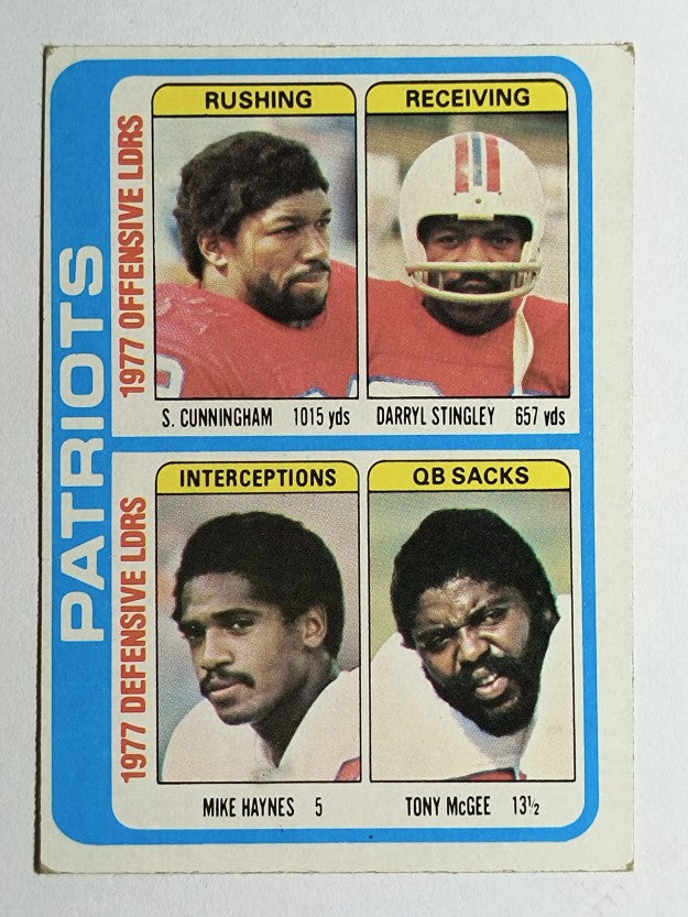 1978 Topps #516 Patriots TL/Sam Cunningham/Darryl Stingley/Mike Haynes (GOOD)