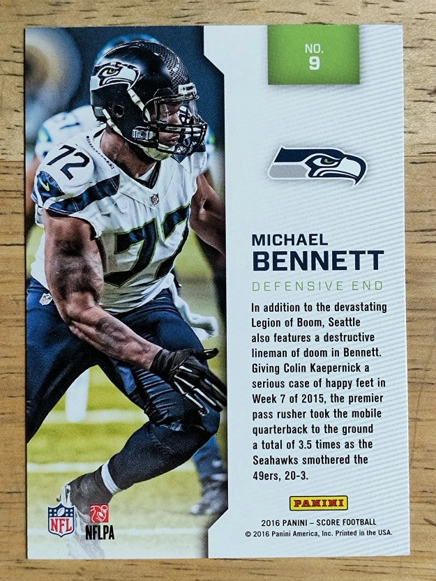 2016 Score Sack Attack Gold #9 Michael Bennett