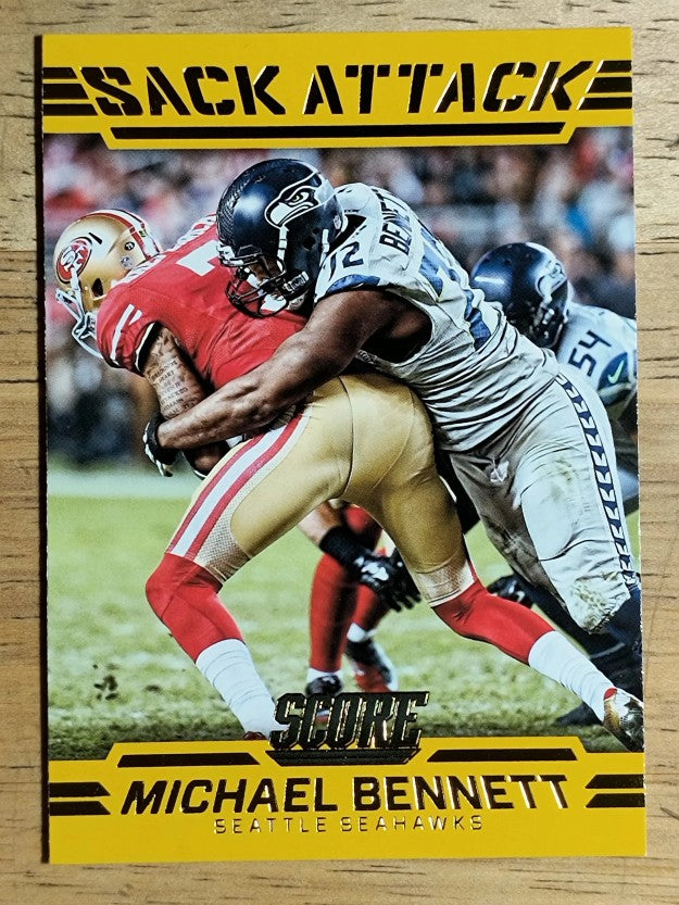 2016 Score Sack Attack Gold #9 Michael Bennett