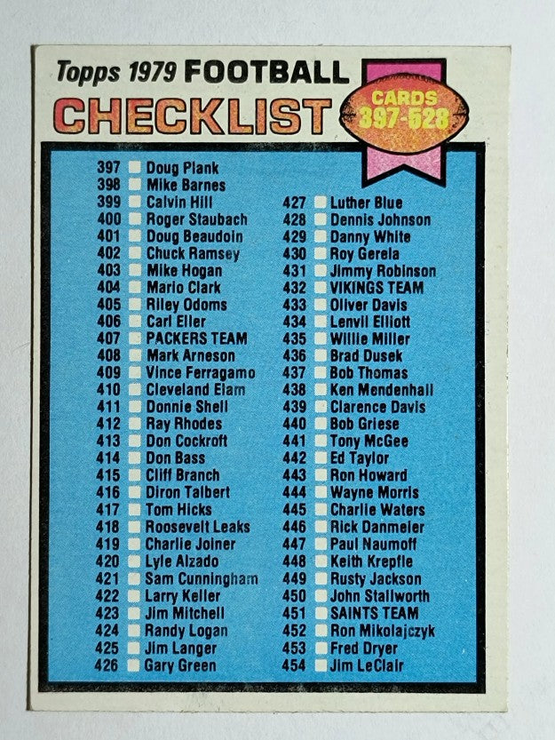 1979 Topps #486 Checklist 397-528 (EX)