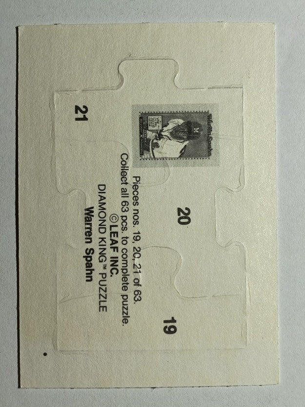 1989 Donruss Warren Spahn Puzzle #19 Spahn Puzzle 19-21