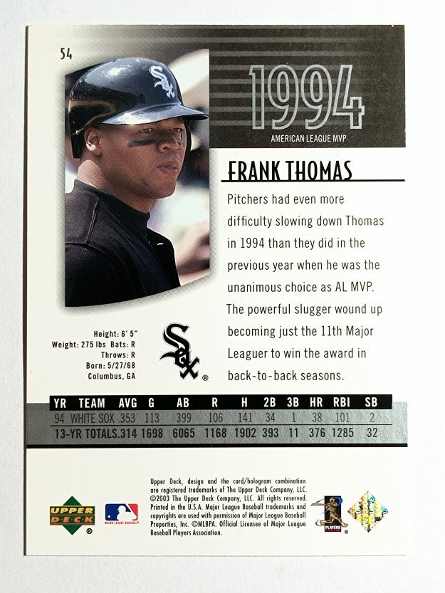 2003 UD Authentics #54 Frank Thomas