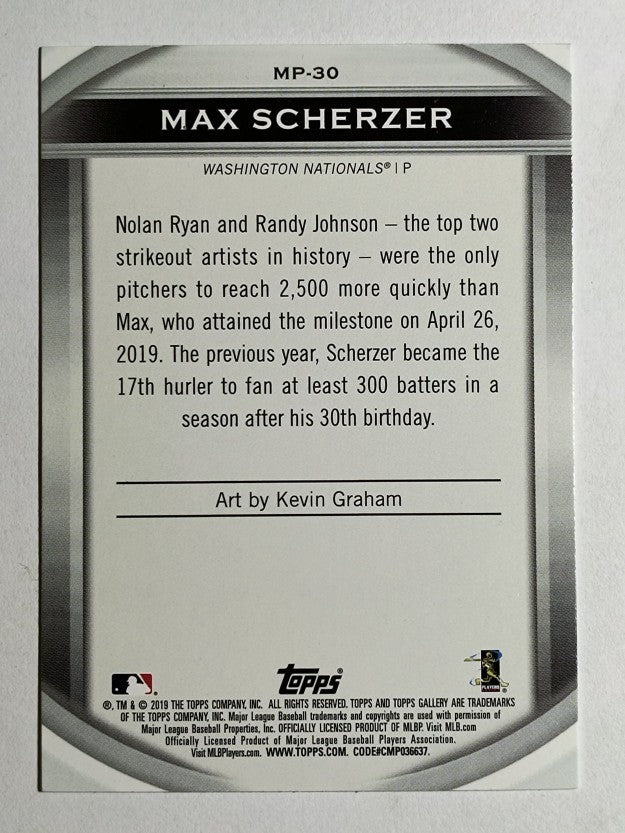 2019 Topps Gallery Masterpiece #MP30 Max Scherzer